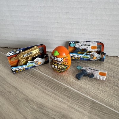 Mini Brands X Shot Gold And White And Dino Smashers Lot Of 4