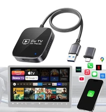 2-in-1 Wireless CarPlay Adapter for iPhone | 2025 Car TV Mate Pro with HDMI