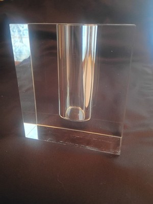 Rectangle Bud Vase Vintage MCM Tizo Design Crystal Minimalist