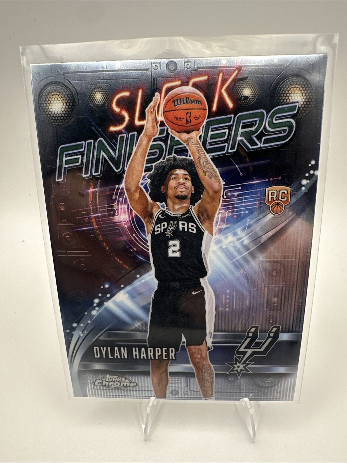 2025-26 Topps Chrome - Dylan Harper Rookie Sleek Finishers Spurs Basketball