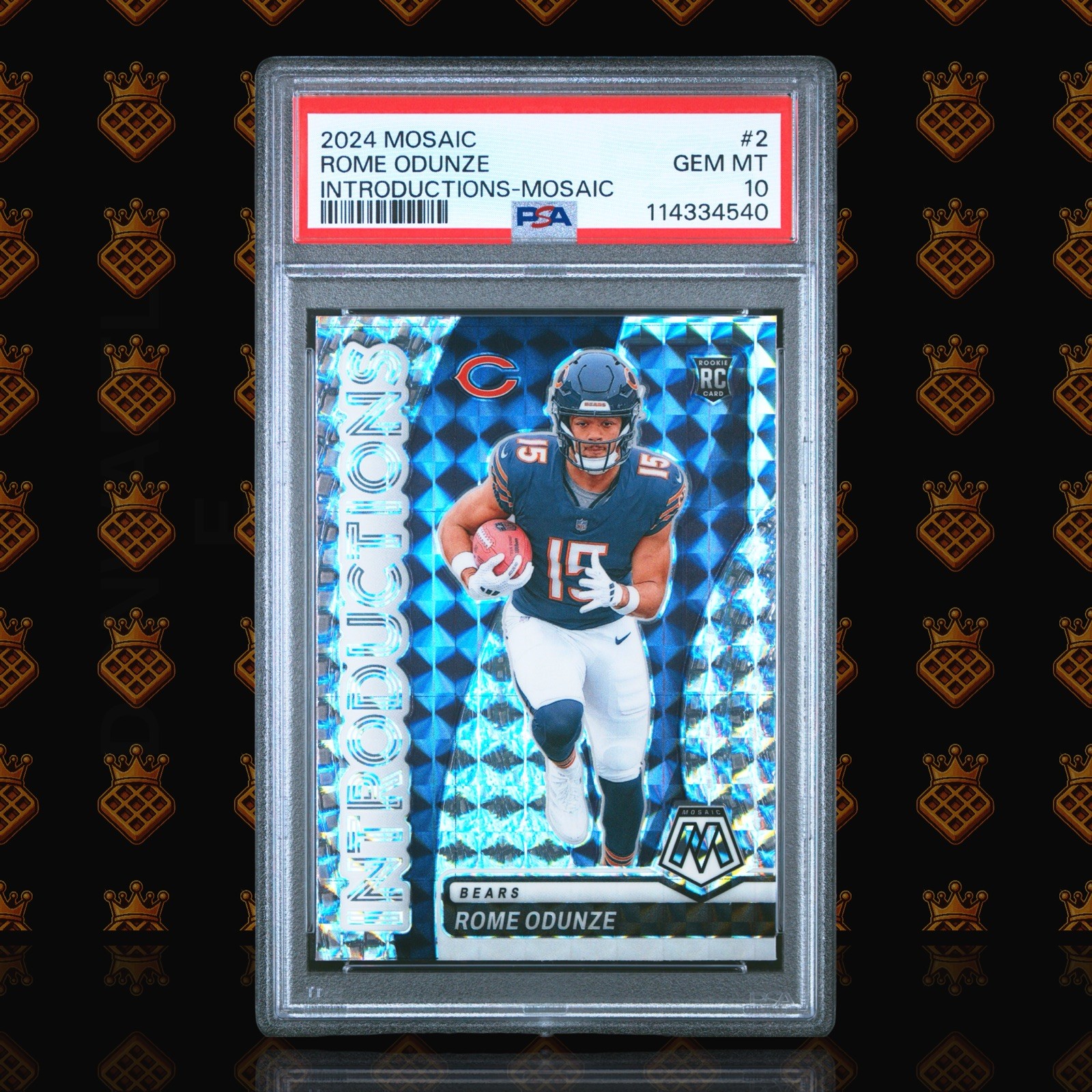 2024 Panini Mosaic Rome Odunze Introductions Mosaic #2 Rookie PSA 10 Bears RC