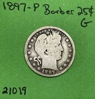 1897-P Barber / Liberty Head Quarter 25c Good 90% Silver