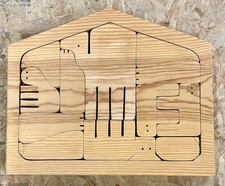 VINTAGE WOOD CUT OUT NATIVITY SCENE HAND MADE NESTING ANIMALS HOUSE UNFINISHED