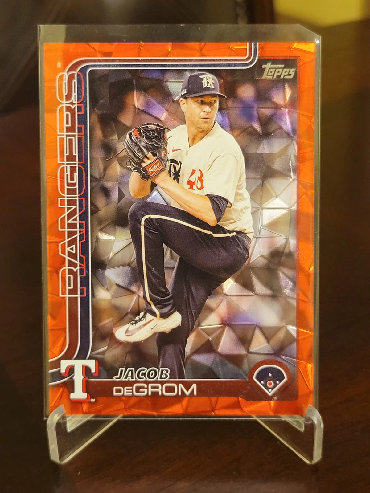 Jacob Degrom 2025 Topps Series 1 Red Foil /5 Texas Rangers