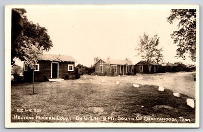 Helton's Modern Court South of Chattanooga Tennessee Cline c1940 Real Photo RPPC