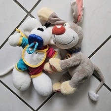 Baby Diddl Maus mit Windel und Schnuller und Lätzchen und Hund Bibombl