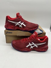 Asics Court FF Novak Men 10 Cranberry Red Whi...