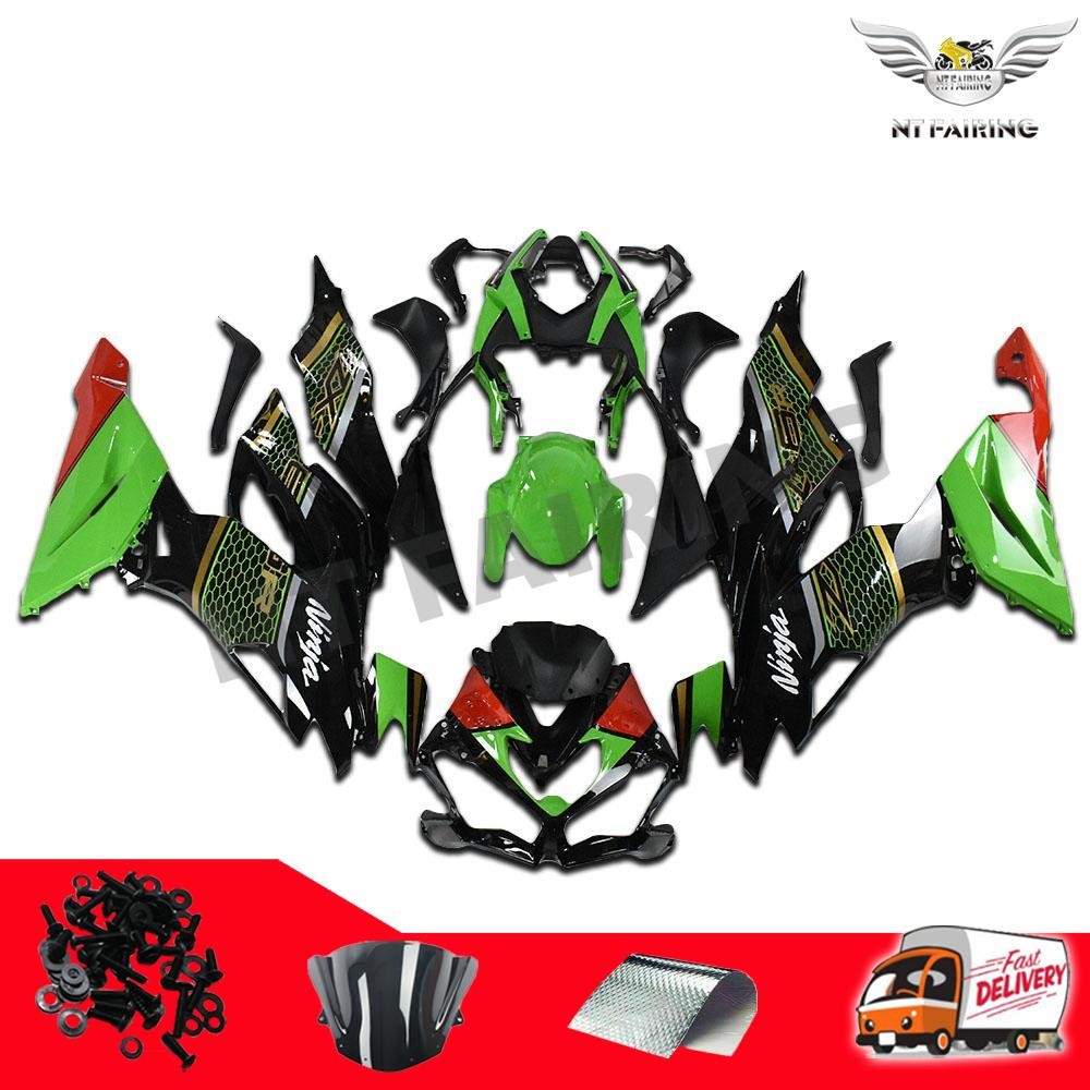 NTF Injection Mold Green Black Fairings Fit for Kawasaki 2019-2023 636 ZX6R c004