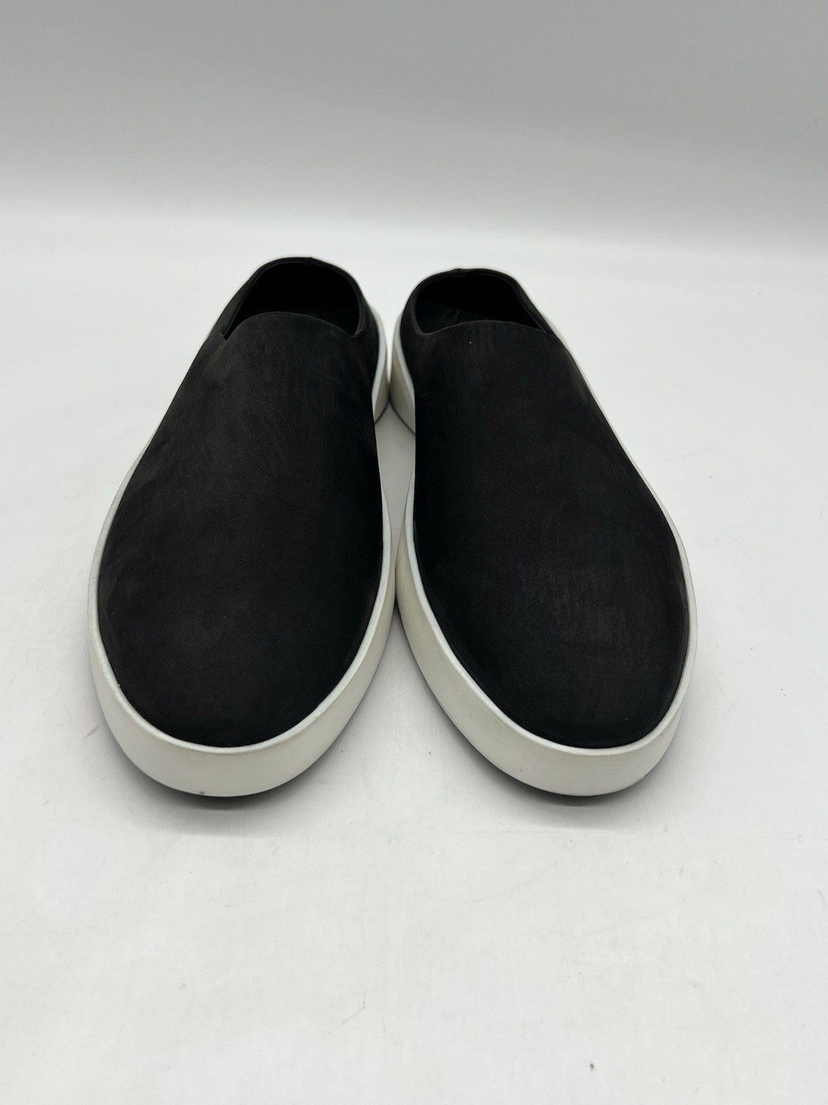 Wolf & Shepherd Cruise Mule Mens 12 Black White Nubuck Slip On Casual Shoes.