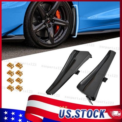 Extended Frront Splash Mud Flaps Guards Carbon Fiber For Corvette C8 E-Ray 2023+