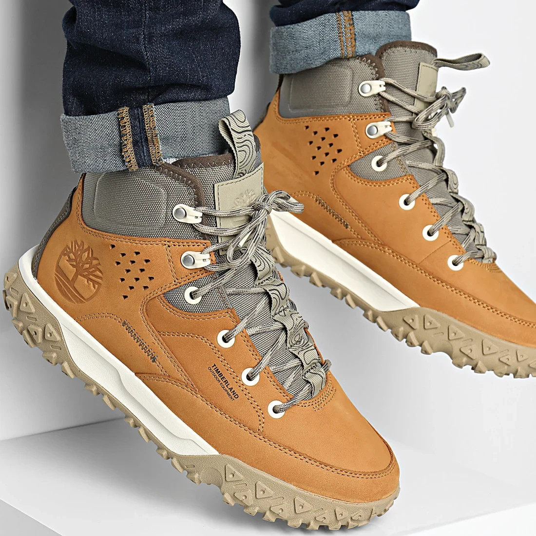 Timberland Men's Greenstride Motion 6 Mid Wheat Nubuck Boots A62VC