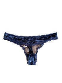 Victoria's Secret Dream Angels Velvet Thong Panty Ensign Blue