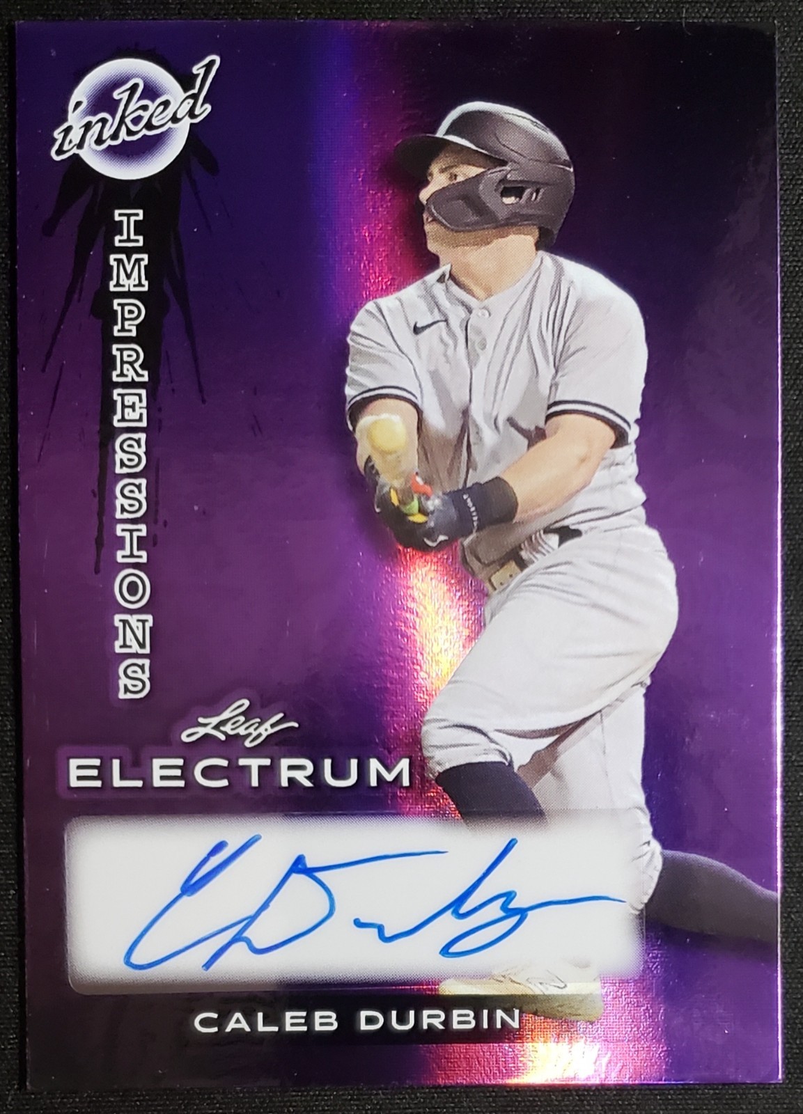 2024 Leaf Electrum CALEB DURBIN /25 PURPLE AUTO Inked Impressions Autograph