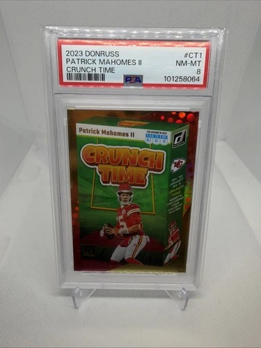 2023 Panini Donruss Patrick Mahomes Crunch Time PSA 8