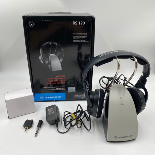 Sennheiser RS 120 Headphones Black On Ear Wireless With Dock Stand Rechargeable - Picture 2 of 24