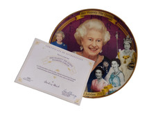 The Queen Elizabeth II Diamond Jubilee Souvenir Plate Danbury Mint Original Box