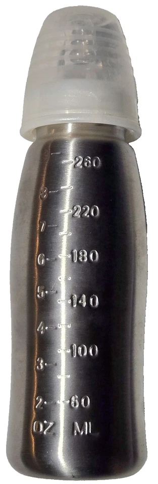 Biberón Parents Choice acero inoxidable pared única 9 OZ 260 ml nuevo sin etiquetas Foto 2 de 4