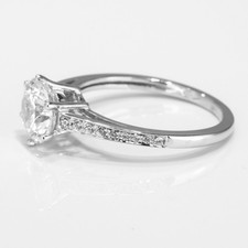 1.32 CT Affordable Round Cut Diamond Engagement Ring 950 Platinum F/SI1-SI2