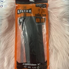 Eletoo 14” inch Black Large Zip Ties Heavy Duty,resistant, 85 Lbs (100 Pack)