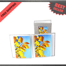 Photo Album 4x6 Linen Cover 80 Photos Small Gray 2 Pack with 40 Pockets