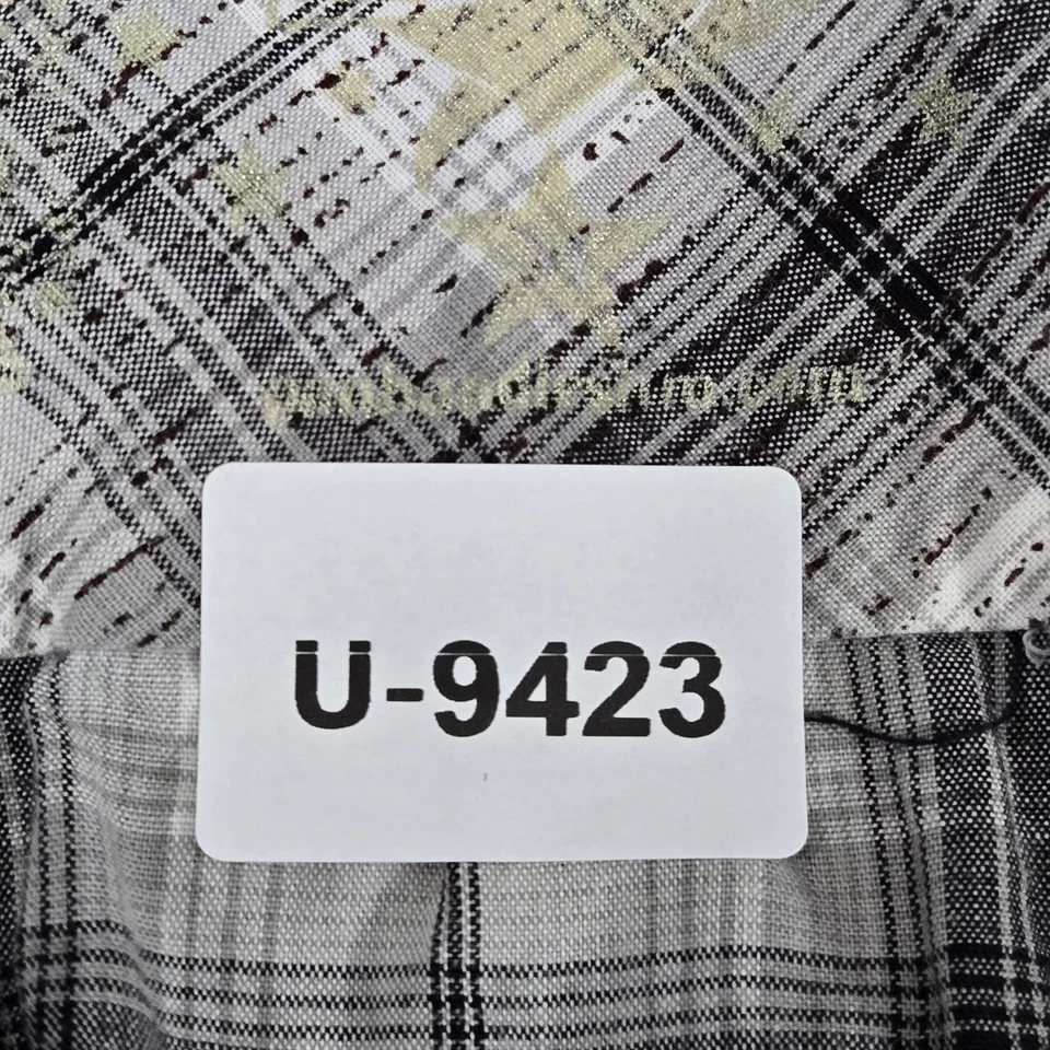 Rock & Roll Cowgirl Women Button Up Shirt M Plaid Western Grunge Embroidery Y2K - Image 2 of 4