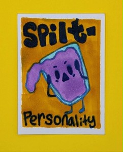 ACEO Original"Spilt Personality" OOAK Artwork 2.5x3.5 by MommaZenMochi