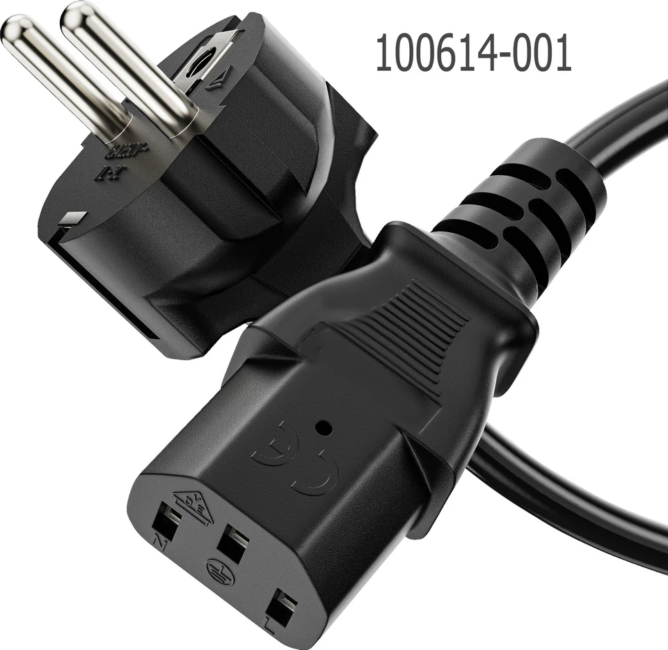 Kaltgerätekabel Monitor Netzkabel PC Drucker Stromkabel Schuko Stecker NEU BLACK - Bild 3 von 4