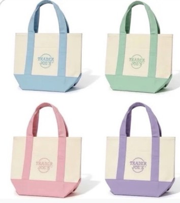 Trader Joe's - Mini Canvas Tote Bag Set - Set Of 4 Colors Limited (New With Tag)