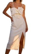 LULUS White Midi Dress Womens XS Oversized Bow Bodycon Formal NWT