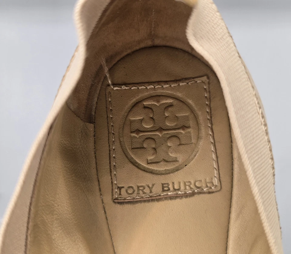 Sapatilhas de balé Tory Burch Caroline couro envernizado nude tamanho 8,5 M - Imagem 2 de 4