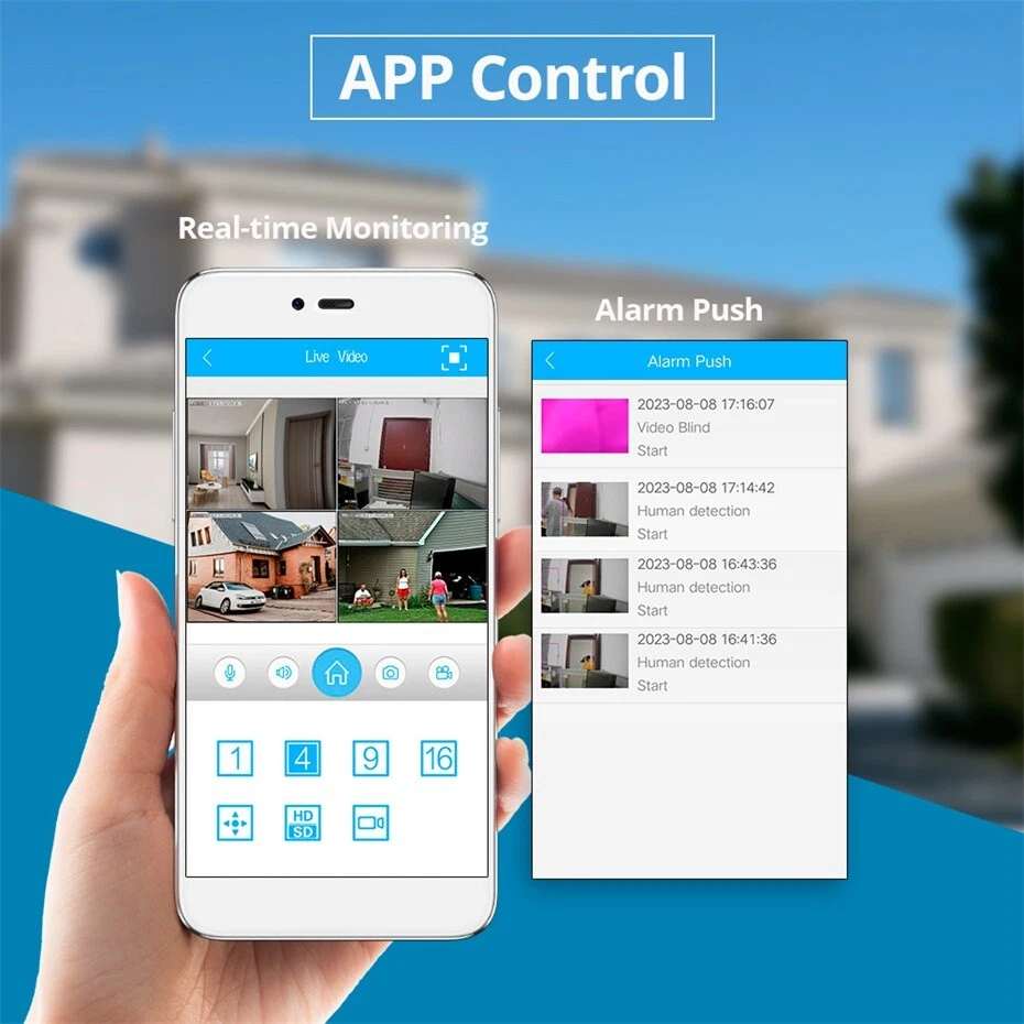 6MP Wireless Home Security Camera System Wifi IP Cameras 10'' Monitor NVR 500GB - Image 3 of 4