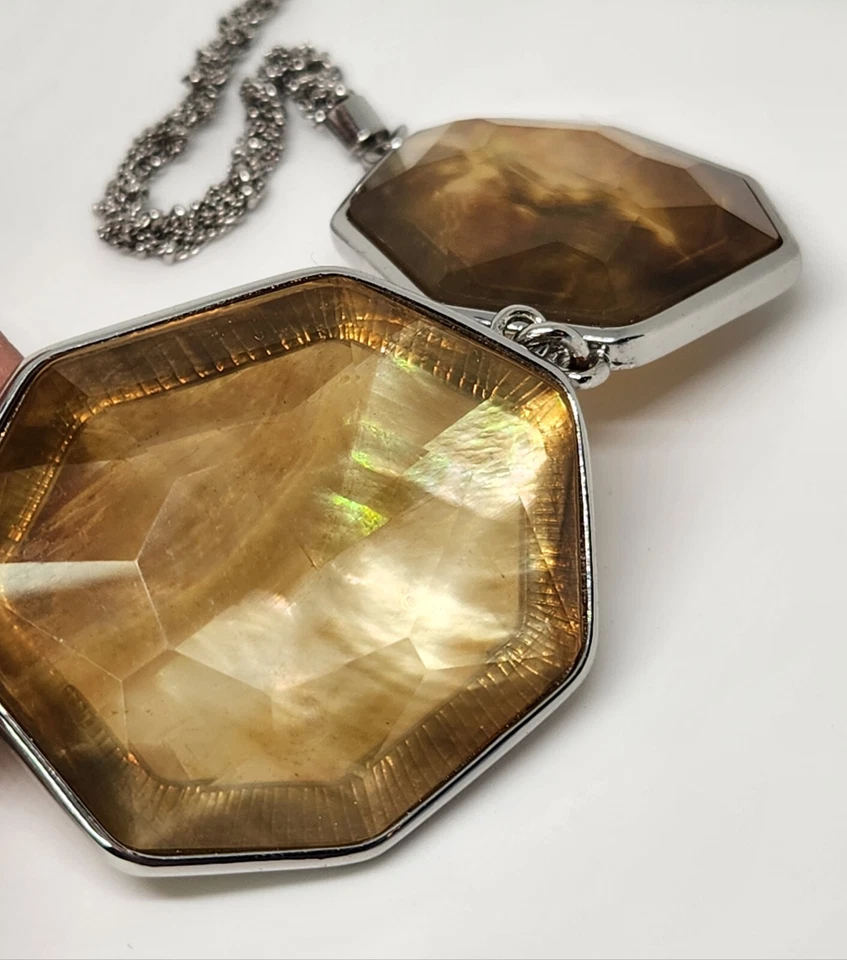 Collar Colgante Chloe + Isabel Tono Plata Grande Abulón Verde Collar Distintivo Foto 3 de 4