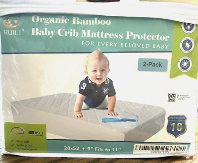Ruili Organic Bamboo Baby Crib Mattress Protector