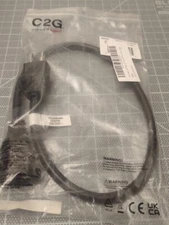 C2G Power Cord, Short Extension Cord, Power Cord, 16 AWG, Black, 2 Feet 29929