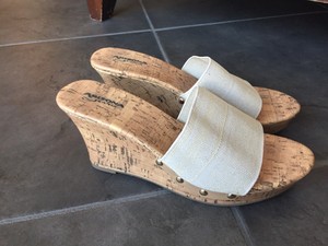 slip on cork wedges