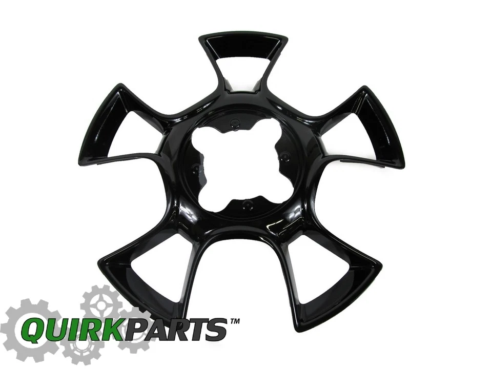 2012-2017 FIAT 500 SET OF 4 BLACK WHEEL INSERTS MOPAR GENUINE OEM NEW 82212494 - Image 2 of 4