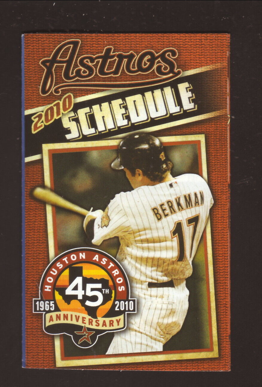 Houston Astros--Lance Berkman--2010 人気激安 Schedule--Continental Pocket 本物◆