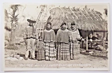 Jimmie Billys Camp Florida Everglades Mikasuki Seminole Tribe Postcard RPPC 4236