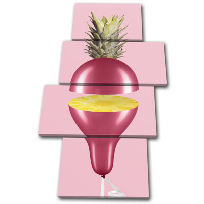 Ananas Konzept Ballon Essen Küche MULTI LEINWAND WANDBILD Bild Druck