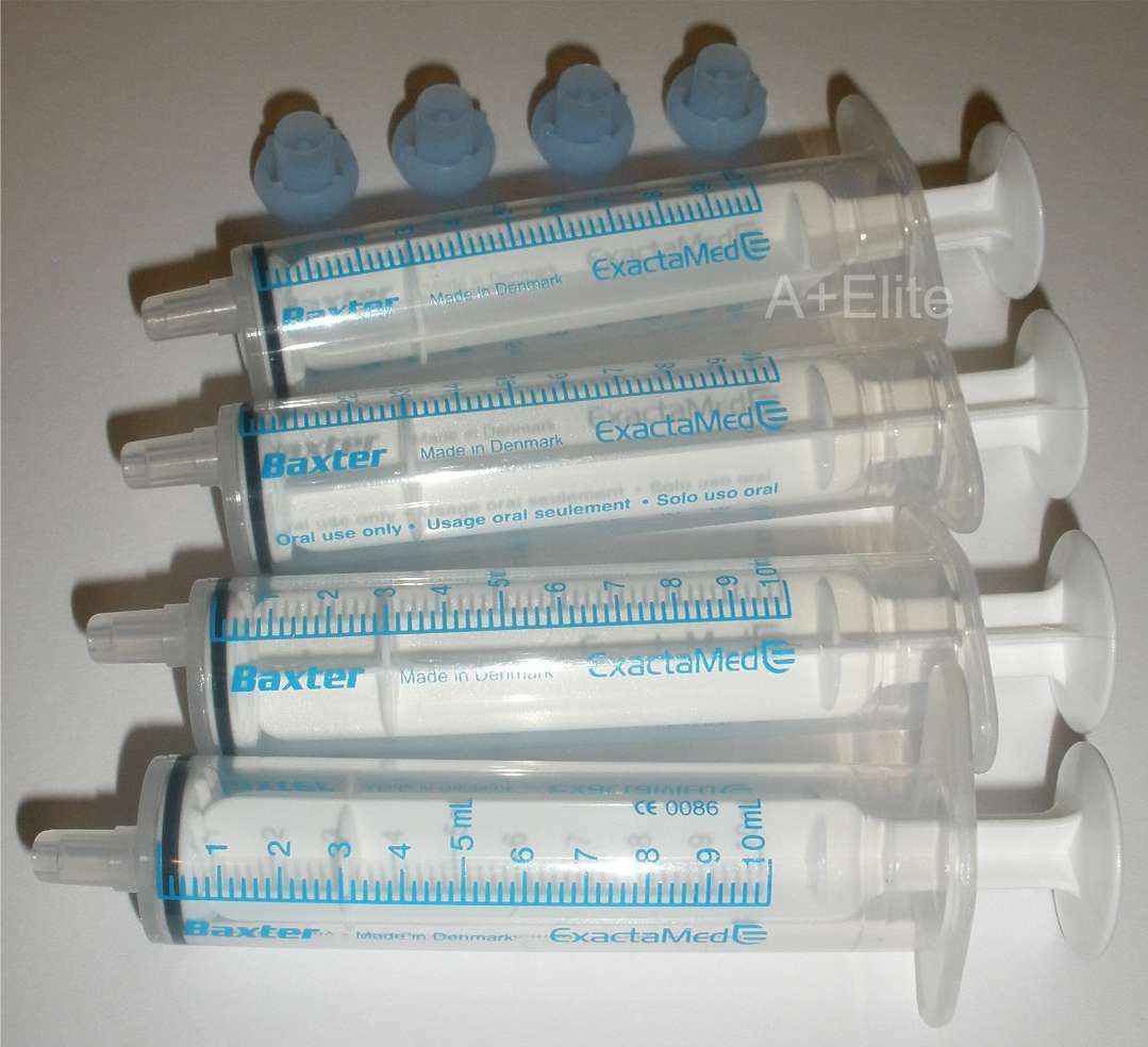 BAXTER BAXA ExactaMed Oral Medicine Dose Syringe Dispenser 10cc/10mL Cap 4/10PK eBay