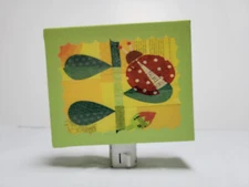 Oopsy Daisy Fine Art for Kids Canvas Night Light Ladybug and Leaves