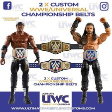 Custom WWE/Universal Championship Belts x 2 for Mattel/Jakks/Hasbro Figures