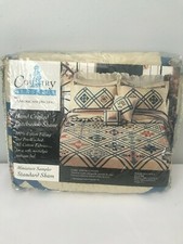 Vintage NOS Country Farmhouse Patchwork Quilted Pillow Sham Cottage Core