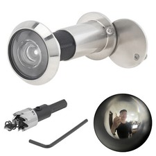 Anti-Theft 200 Degree Wide Angle Peephole Security Door Viewer w/ Privacy Cover
