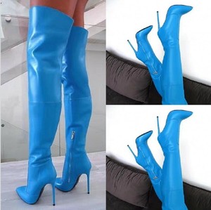 blue thigh boots