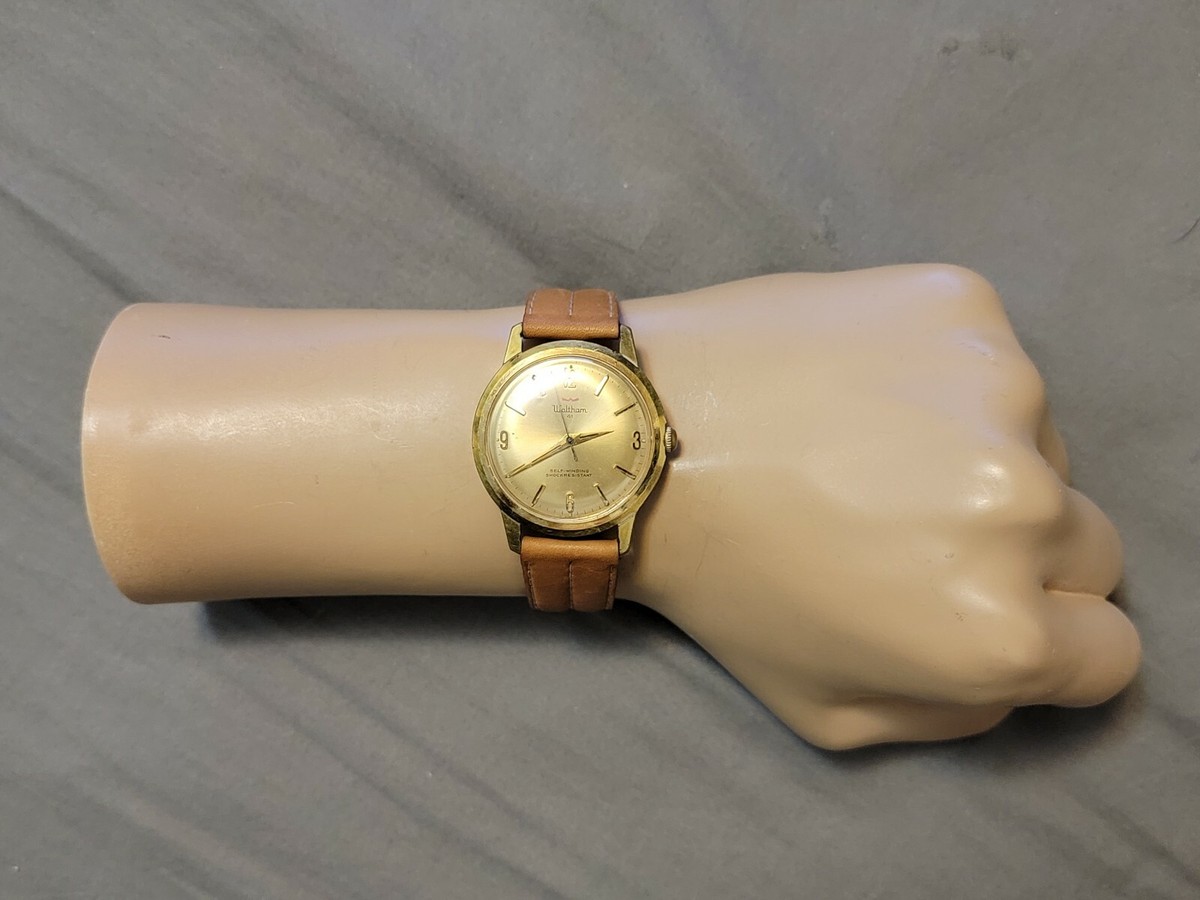 Rare Vintage Waltham Dynaflow 41 Jewels Gold Plated Automatic