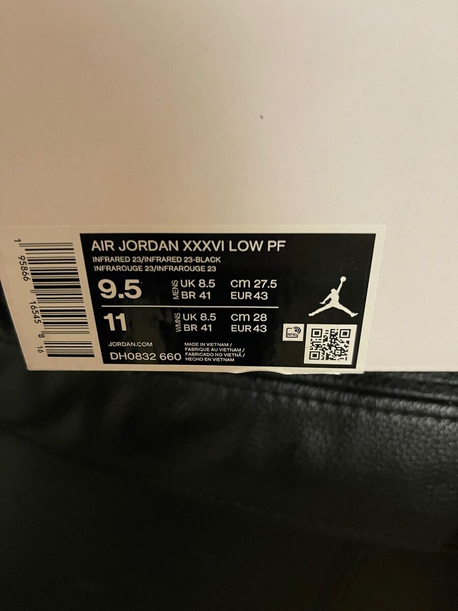 Air Jordan 36 XXXVI Low PF Infared 23 Red Black New Box Air Jordan 36 XXXVI Low PF Infared 23 Red Black New Box