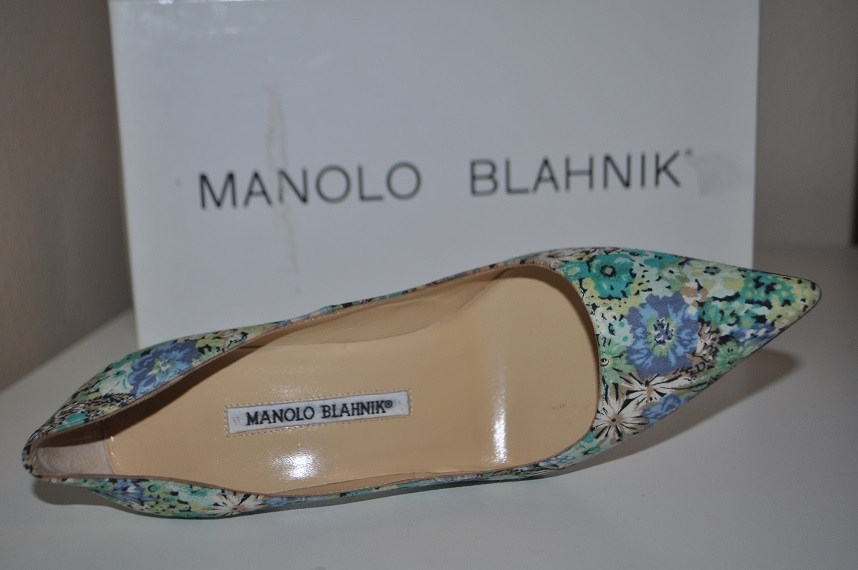 【MANOLO BLAHNIK】bb 105 floral-print cotton パンプス NIB $665+ MANOLO BLAHNIK BB Floral-Print 105 POINTED TOE