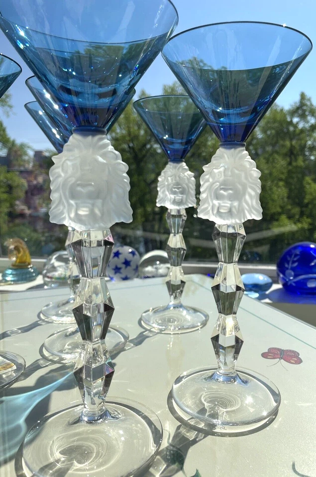 马提尼眼镜带褶皱狮子头/6 NACHTMANN - LALIQUE 风格 — 第 3/4 张图片