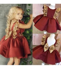 Princess dress for baby, red, for party or birthday. Girls' Clothing.
